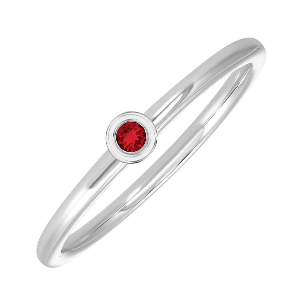 10Kt White Gold Garnet 1/25Ctw Ring