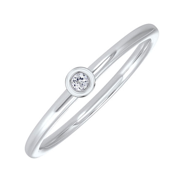 10Kt White Gold White Topaz 1/25Ctw Ring