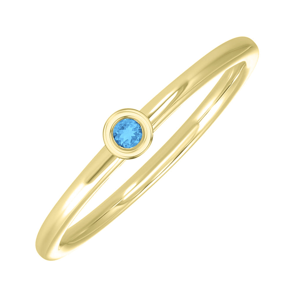 10Kt Yellow Gold Blue Topaz 1/25Ctw Ring