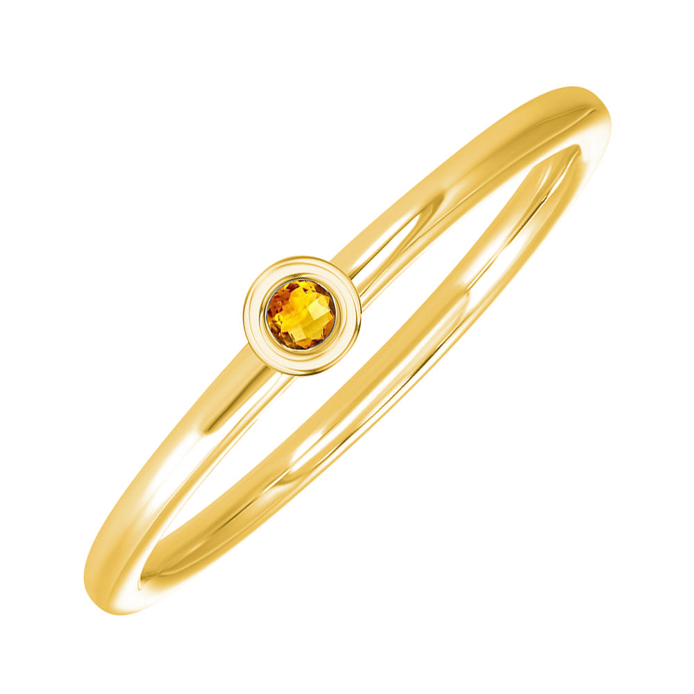 10Kt Yellow Gold Citrine 1/25Ctw Ring