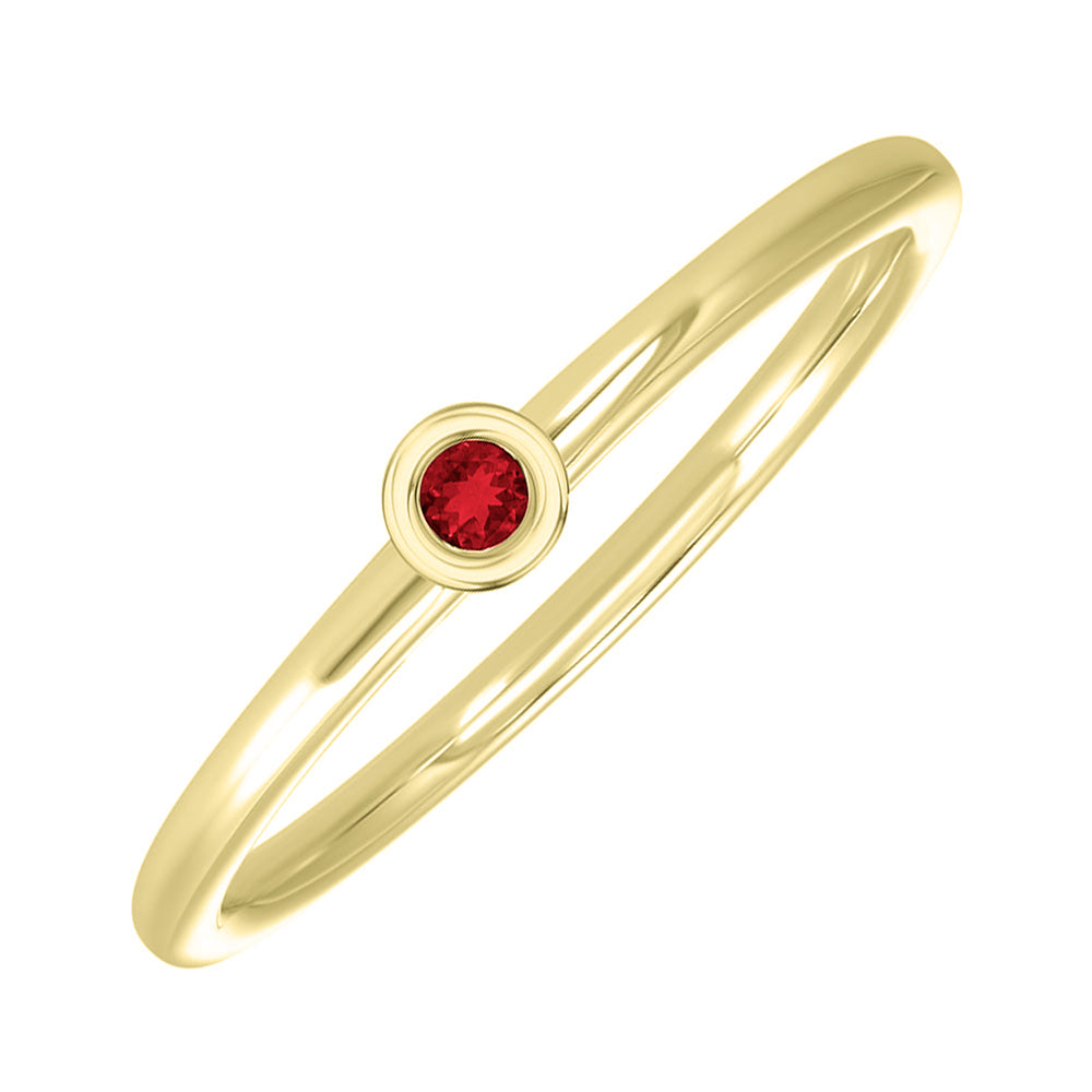 10Kt Yellow Gold Garnet 1/25Ctw Ring
