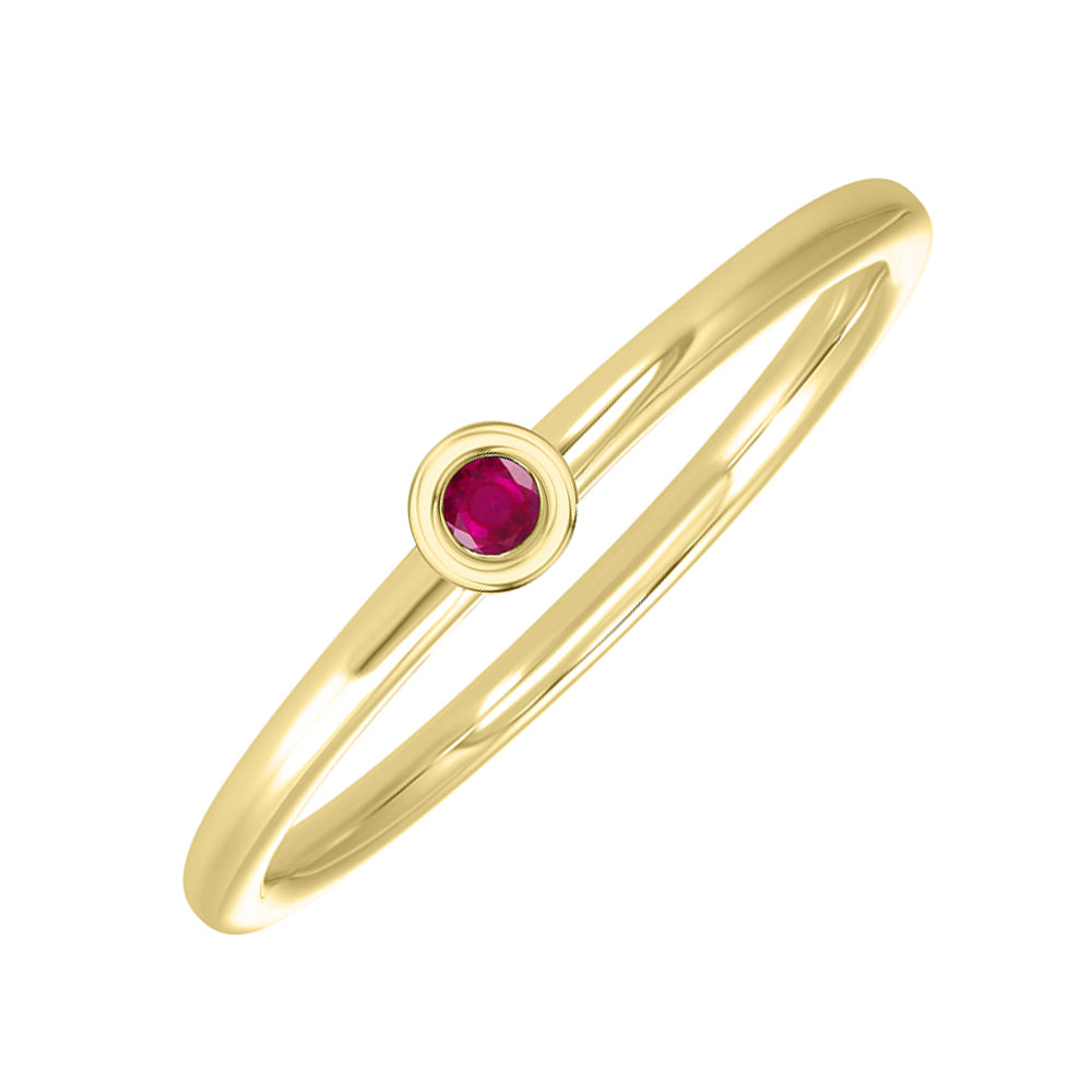 10Kt Yellow Gold Ruby 1/25Ctw Ring