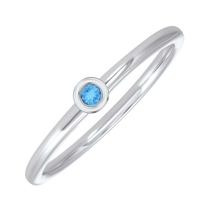 10Kt White Gold Blue Topaz 1/20Ctw Ring