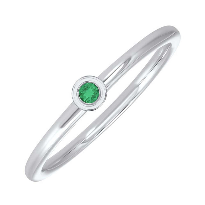 10Kt White Gold Emerald 1/20Ctw Ring