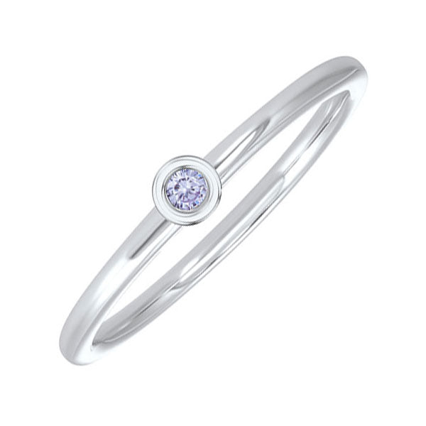 10Kt White Gold Syn Alexandrite 1/20Ctw Ring