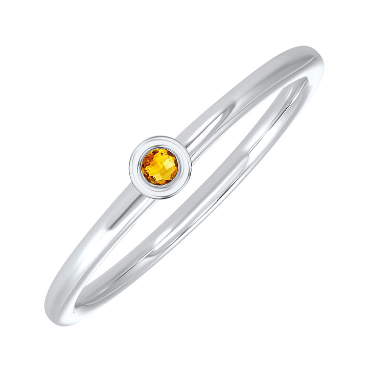 14Kt White Gold Citrine 1/20Ctw Ring