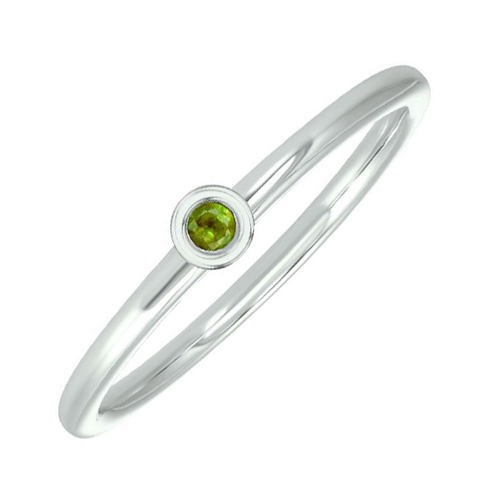 14Kt White Gold Peridot 1/20Ctw Ring