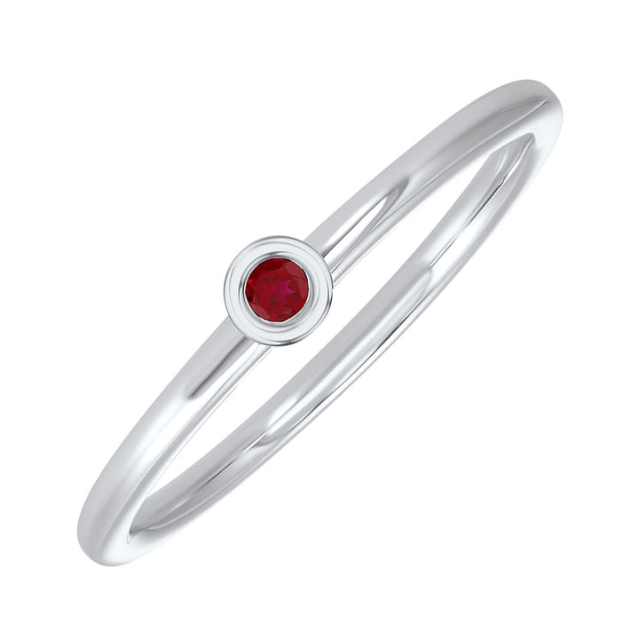 14Kt White Gold Garnet 1/20Ctw Ring