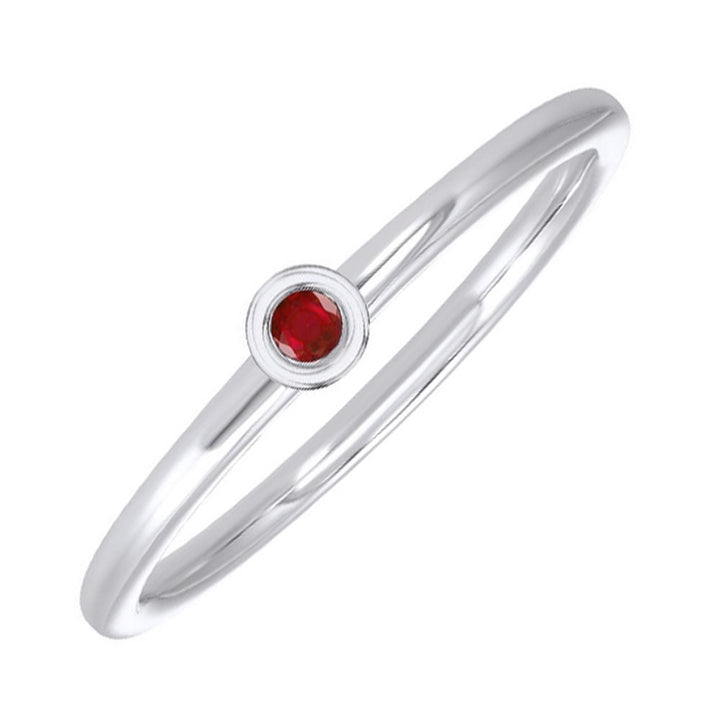 14Kt White Gold Ruby 1/20Ctw Ring
