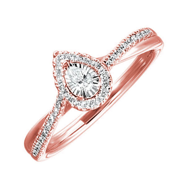 14Kt Rose Gold Diamond 1/4Ctw Ring