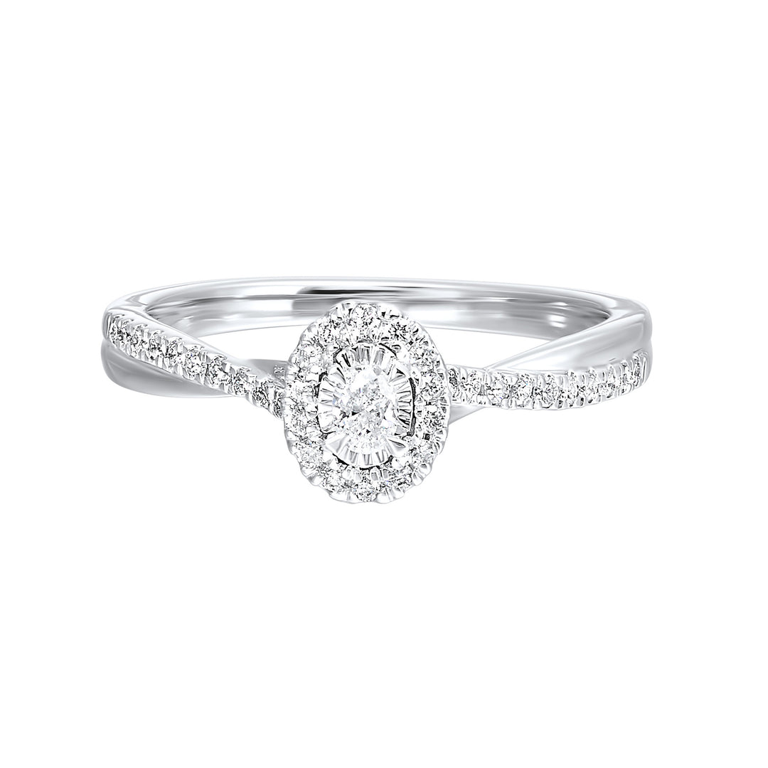 14Kt White Gold Diamond 1/4Ctw Ring