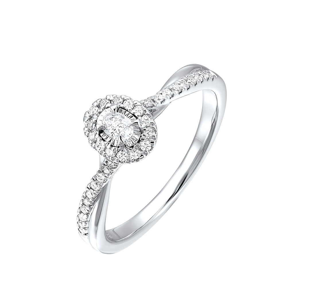 14Kt White Gold Diamond 1/4Ctw Ring