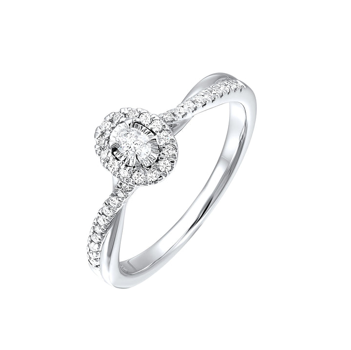 14Kt White Gold Diamond 1/4Ctw Ring