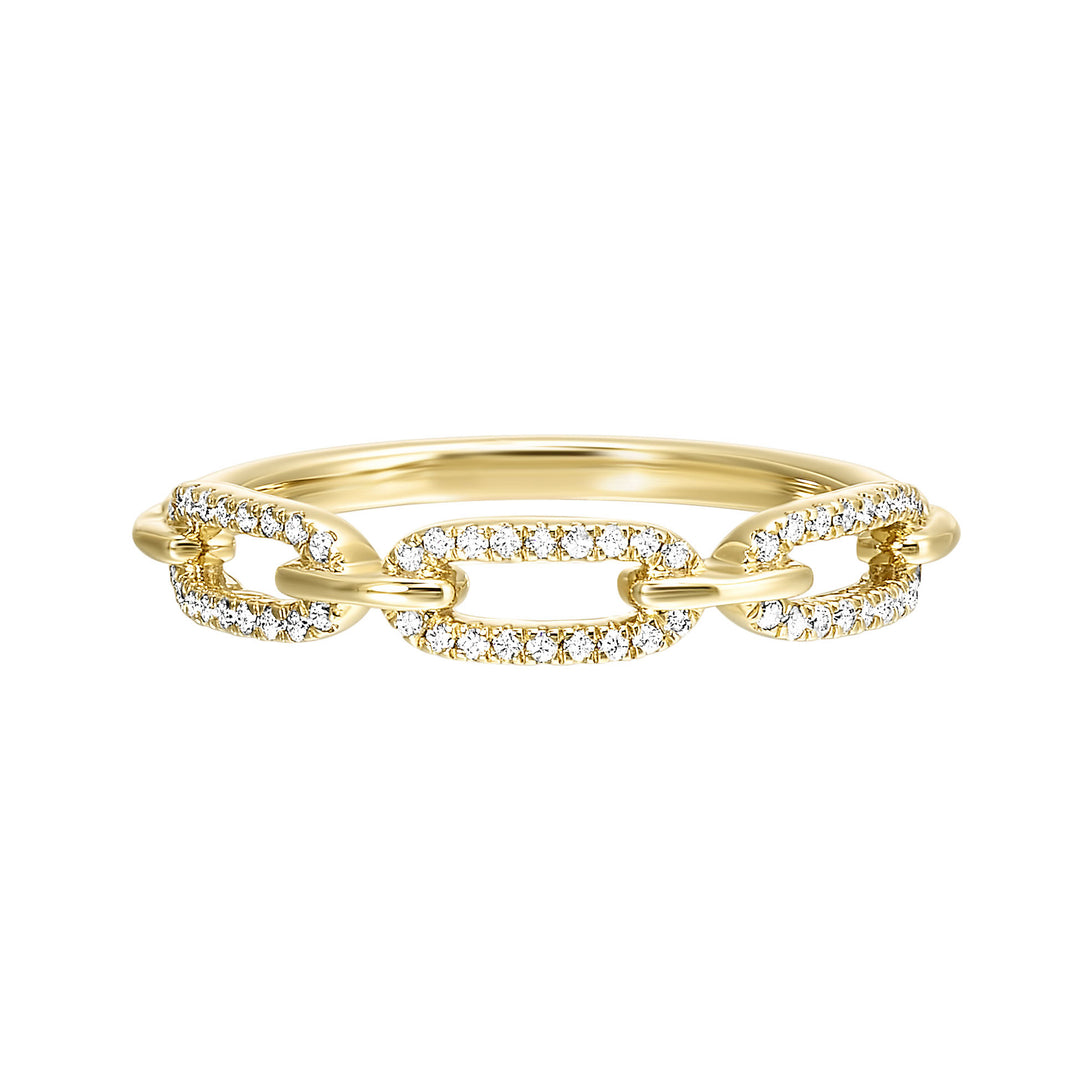 10KY diamond crossover ring, 1/7CTW-sleek gold twist design with diamond accent; dependable fast-turn style