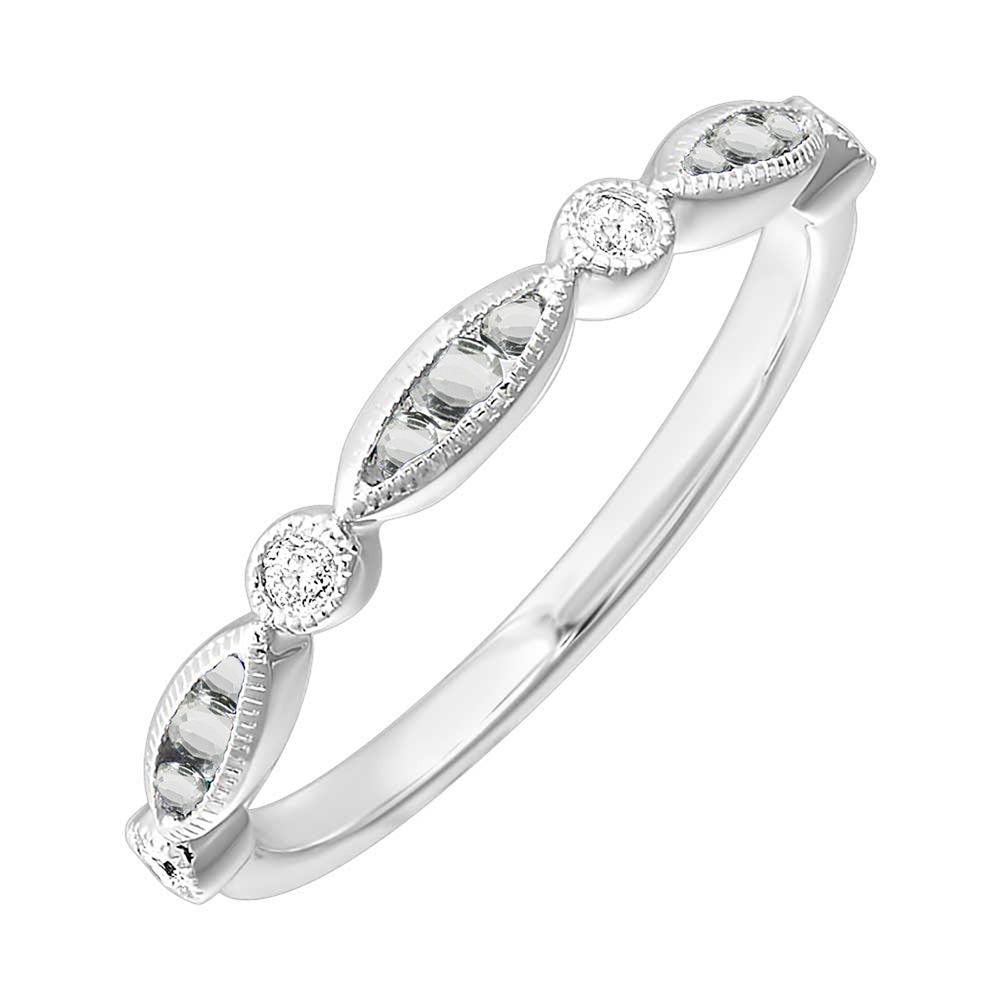 14Kt White Gold Diamond 1/15Ctw & White Topaz 1/5Ctw Ring