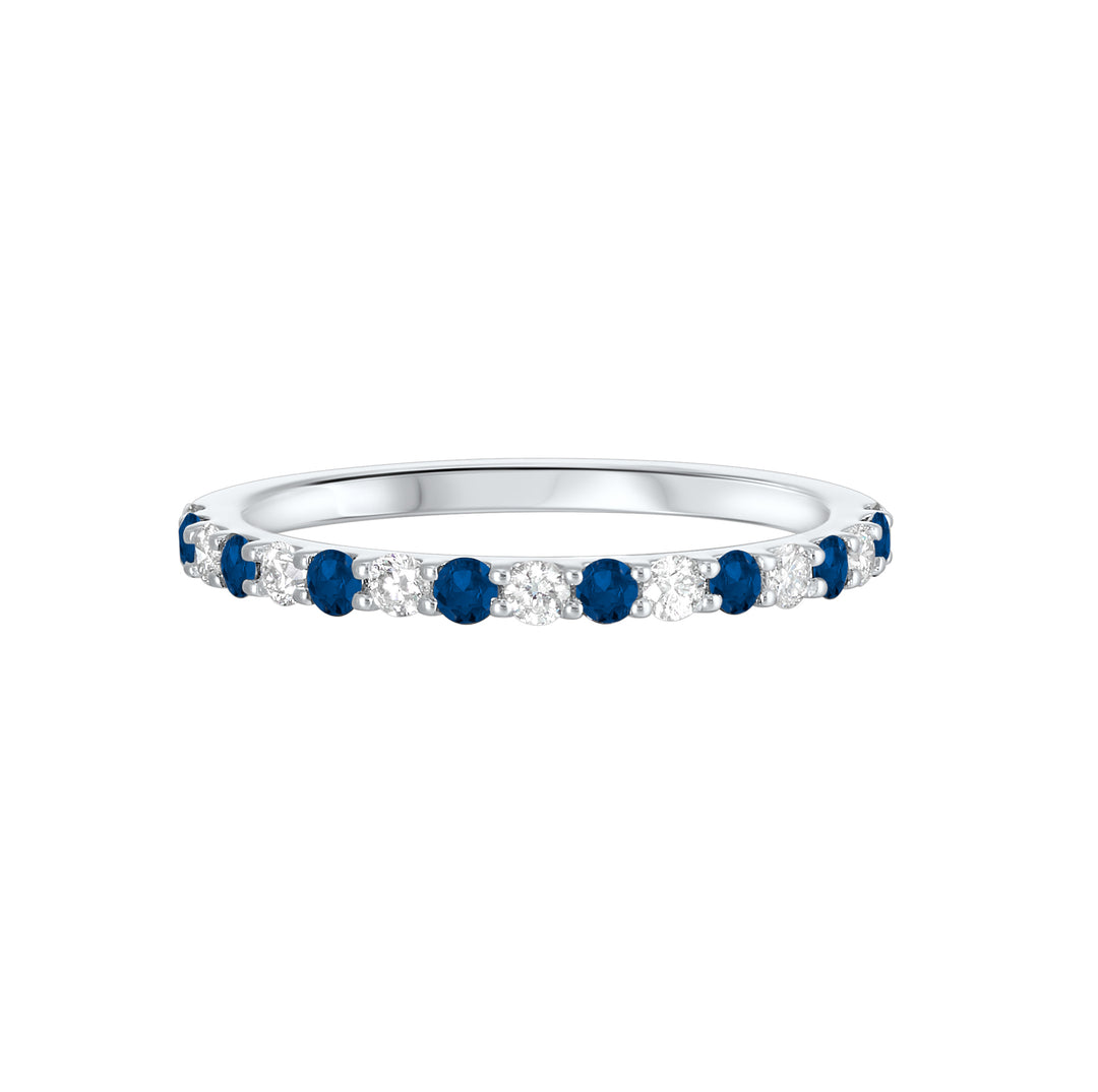 10Kt White Gold Diamond 1/5Ctw & Sapphire 1/5Ctw Ring