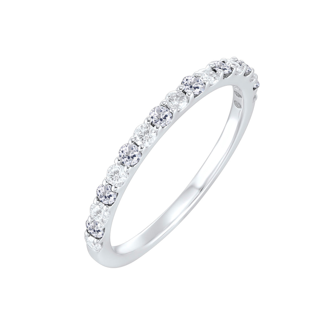 10Kt White Gold Diamond 1/5Ctw & White Topaz 1/6Ctw Ring