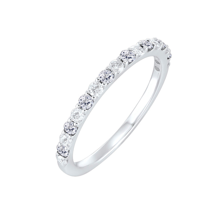 10Kt White Gold Diamond 1/5Ctw & White Topaz 1/6Ctw Ring