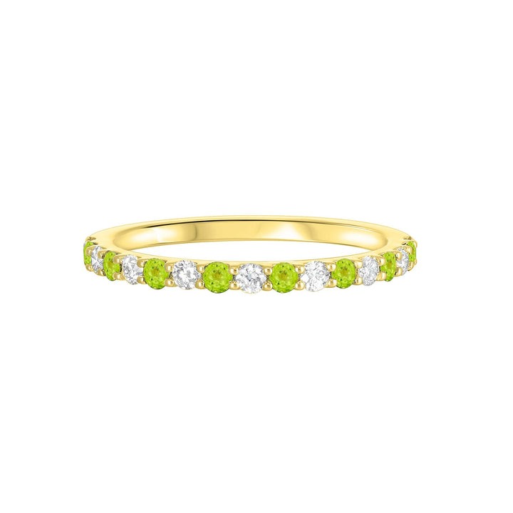 10Kt Yellow Gold Diamond 1/5Ctw & Peridot 1/4Ctw Ring