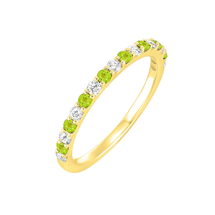 10Kt Yellow Gold Diamond 1/5Ctw & Peridot 1/4Ctw Ring