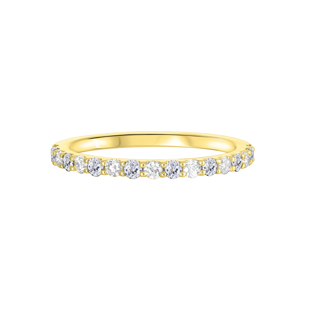 10Kt Yellow Gold Diamond 1/5Ctw & White Topaz 1/6Ctw Ring