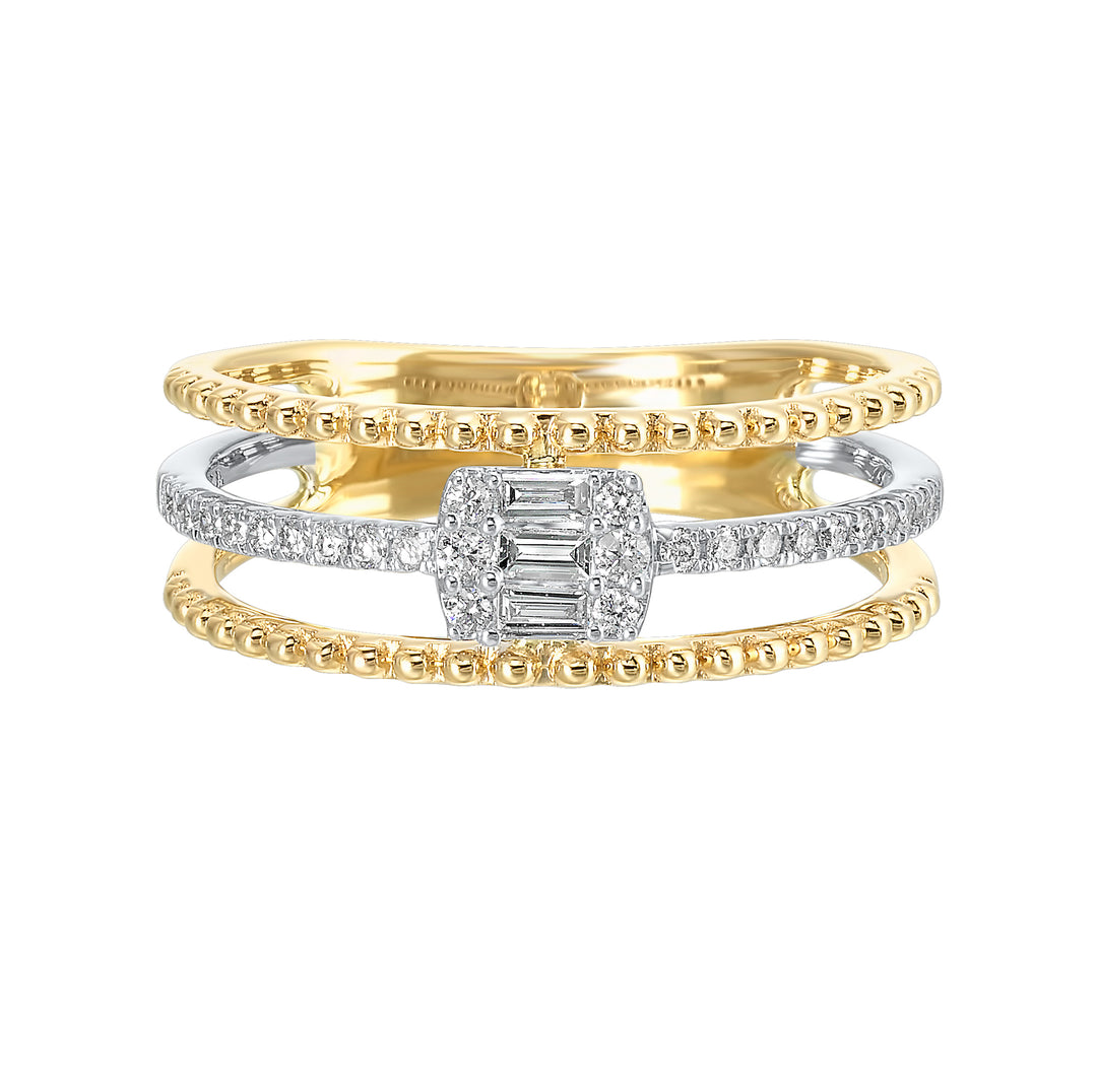 10Kt White Yellow Gold Diamond 1/5Ctw Ring