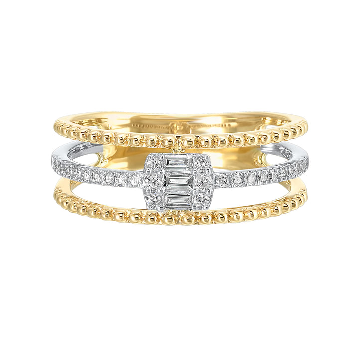 10Kt White Yellow Gold Diamond 1/5Ctw Ring