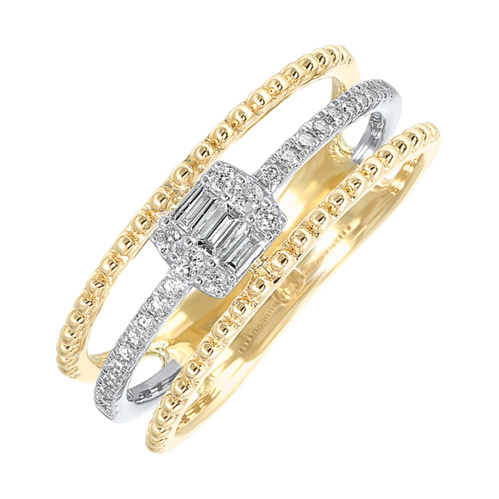 14Kt White Yellow Gold Diamond 1/5Ctw Ring