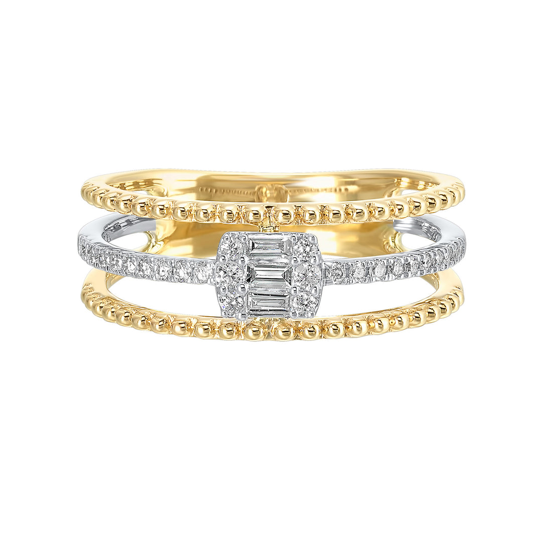 14Kt White Yellow Gold Diamond 1/5Ctw Ring