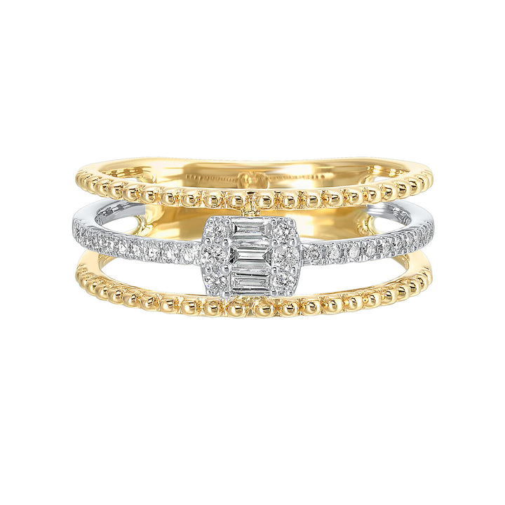 14Kt White Yellow Gold Diamond 1/5Ctw Ring