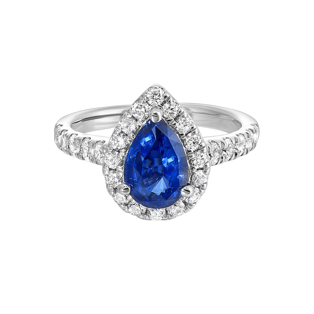14Kt White Gold Diamond 5/6Ctw & Sapphire 2Ctw Ring