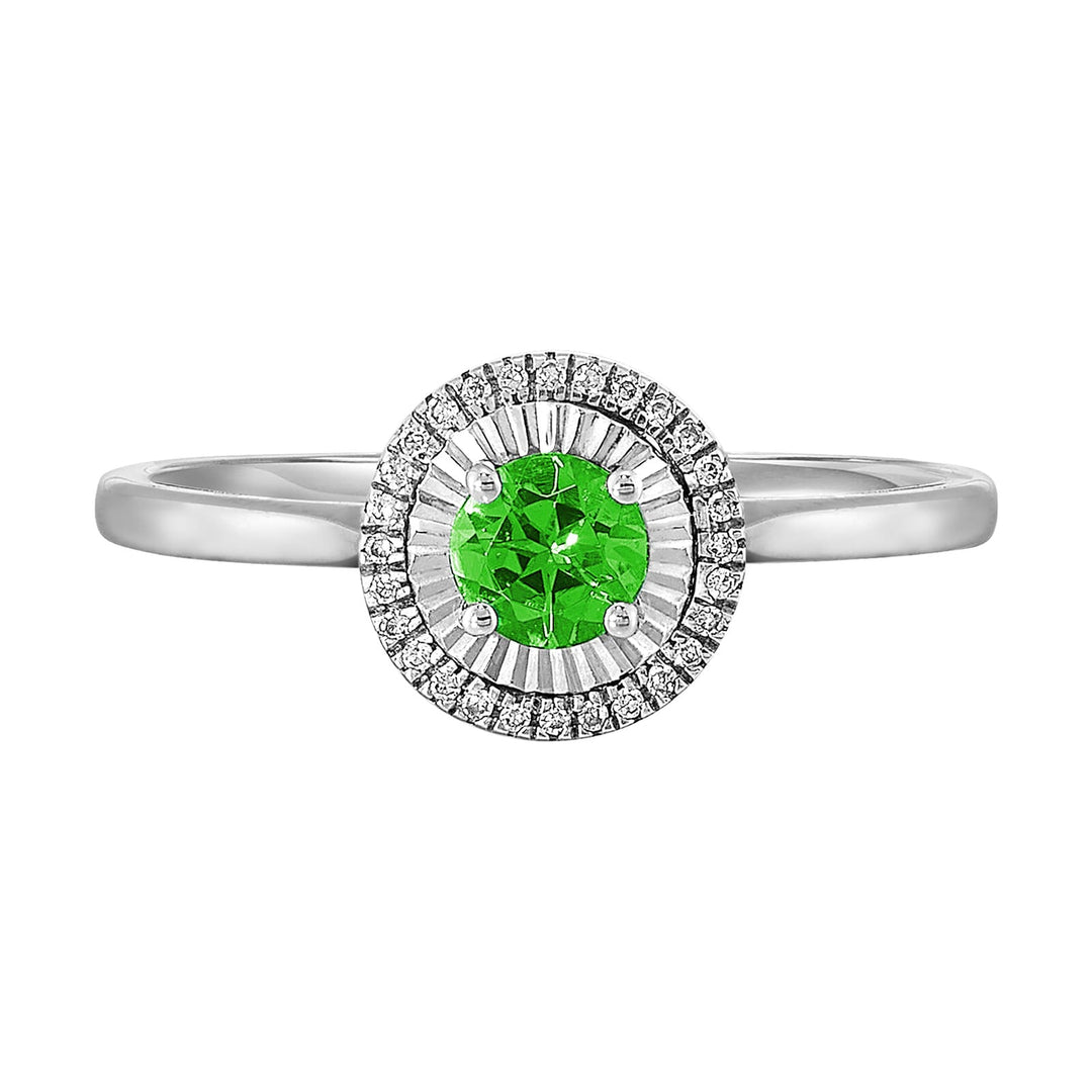 10Kt White Gold Diamond 1/25Ctw & White Topaz 1/3Ctw Ring