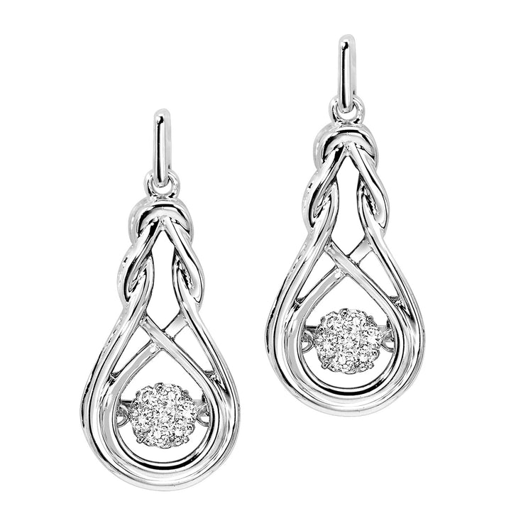 Silver Diamond 1/7Ctw Earring