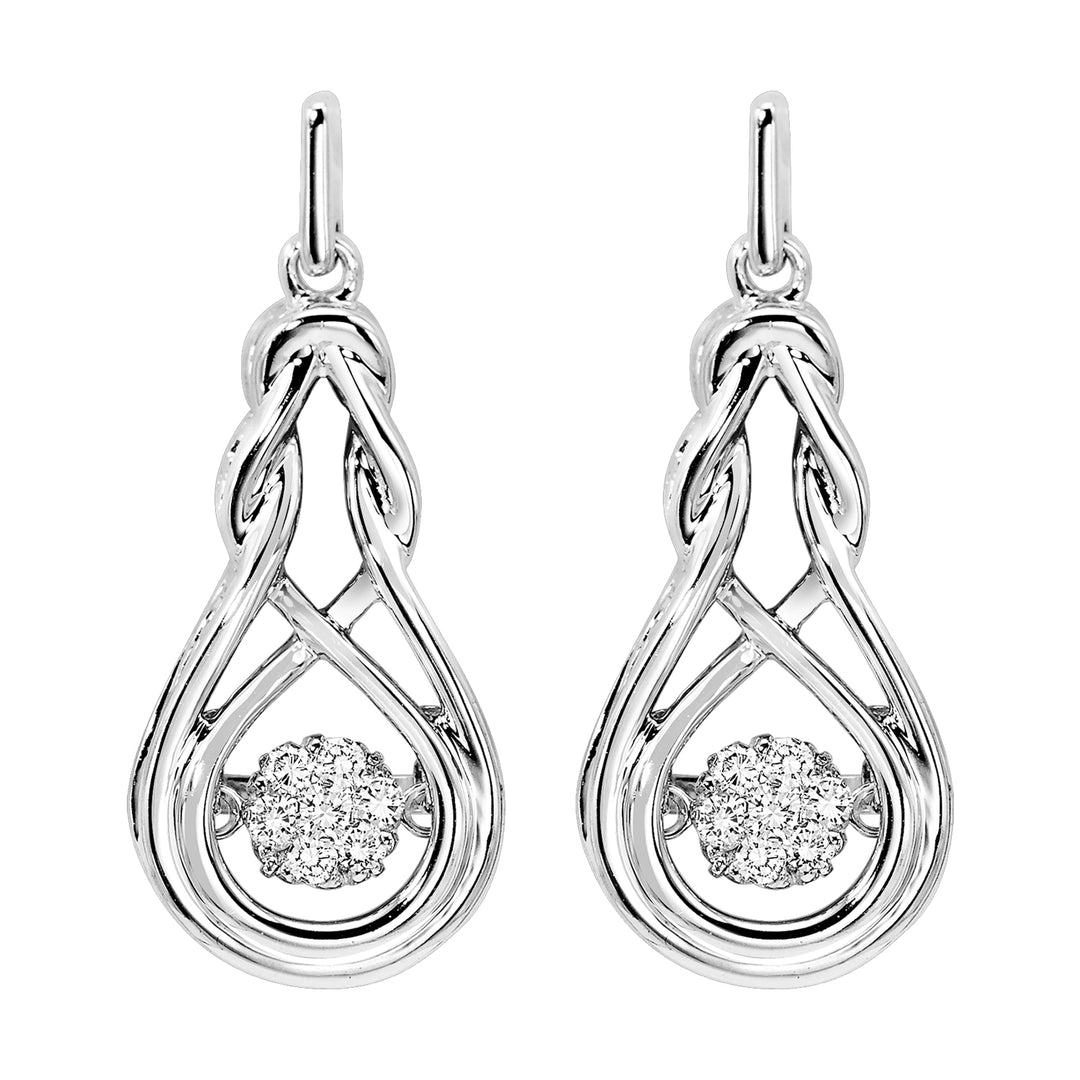 Silver Diamond 1/6Ctw Earring