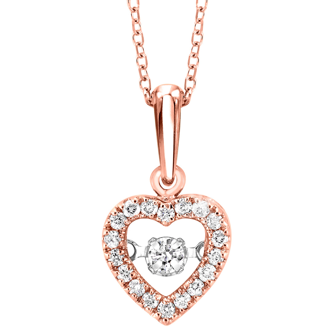 10Kt Rose Gold Diamond 1/5Ctw Pendant