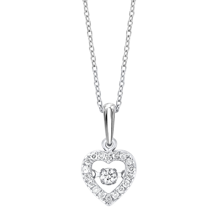 10Kt White Gold Diamond 1/5Ctw Pendant
