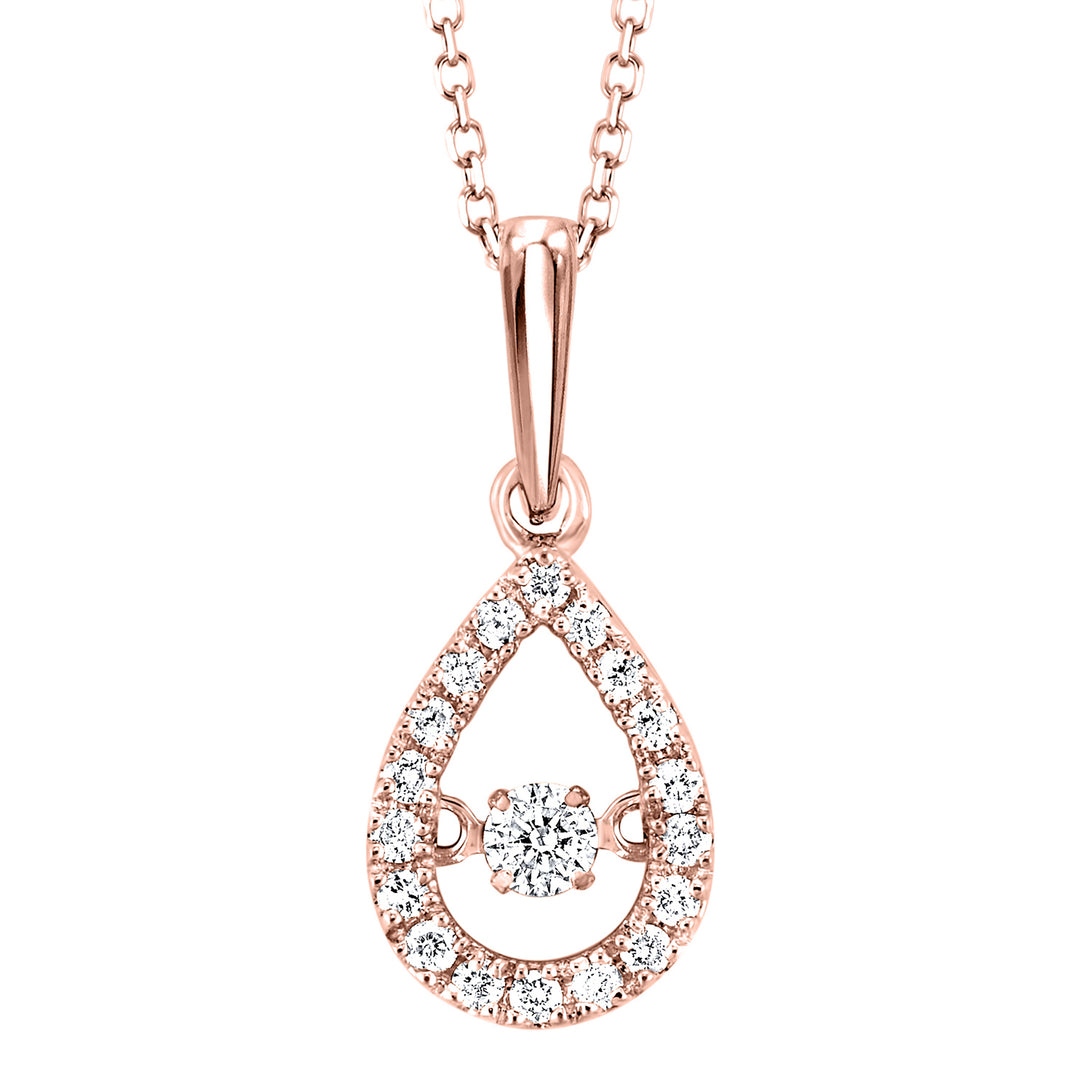 10Kt Rose Gold Diamond 1/5Ctw Pendant