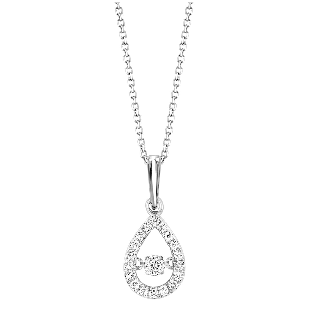 10Kt White Gold Diamond 1/5Ctw Pendant