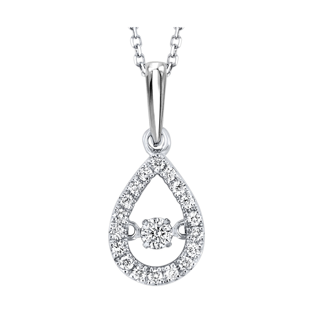 10Kt White Gold Diamond 1/5Ctw Pendant