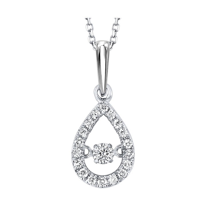 10Kt White Gold Diamond 1/5Ctw Pendant