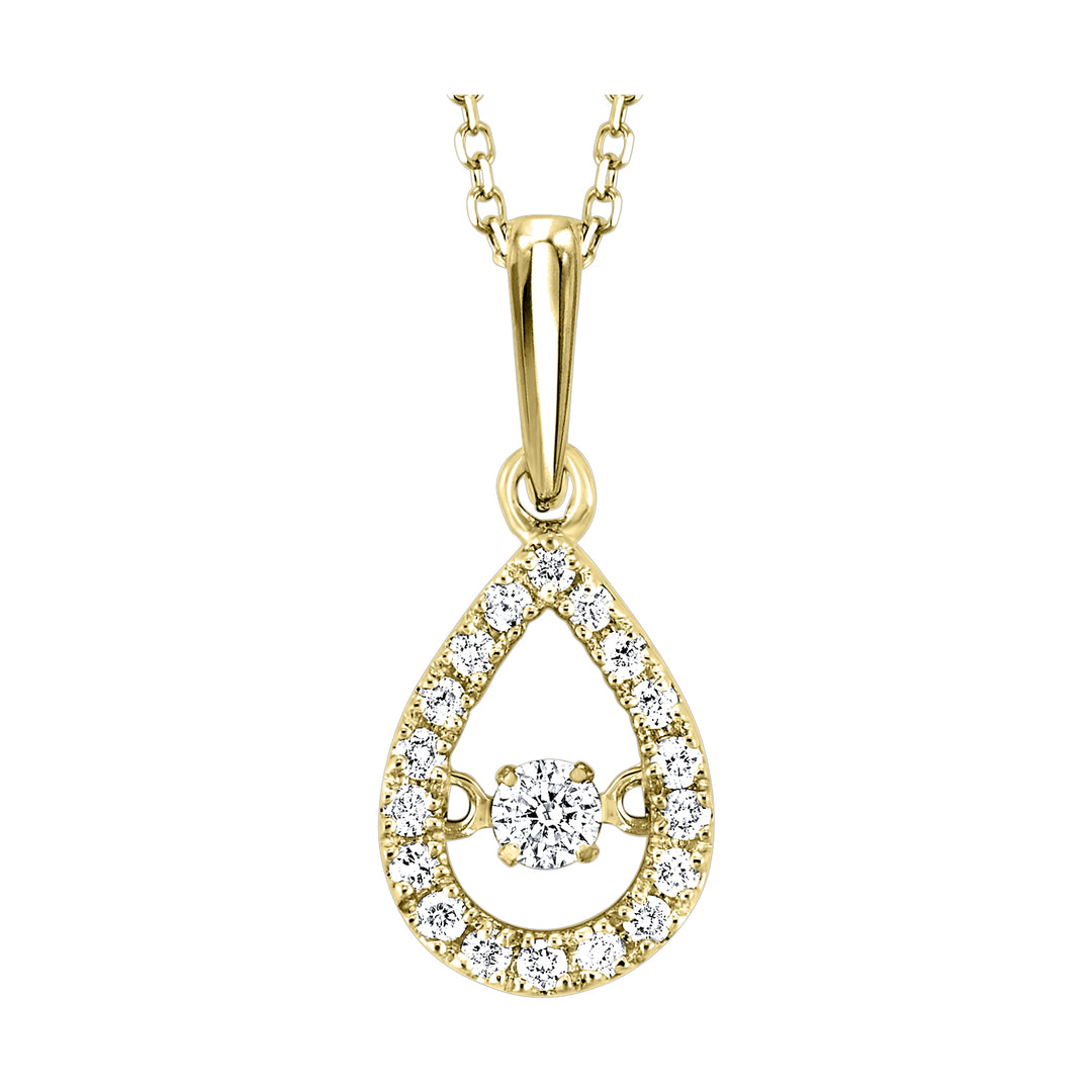 10Kt Yellow Gold Diamond 1/5Ctw Pendant