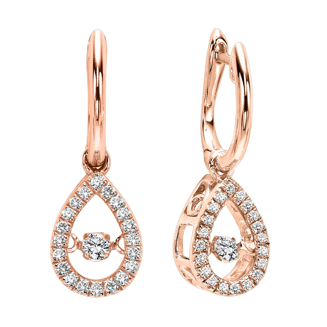 10Kt Rose Gold Diamond 1/5Ctw Earring