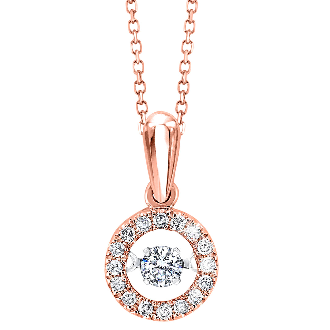 10Kt Rose Gold Diamond 1/5Ctw Pendant