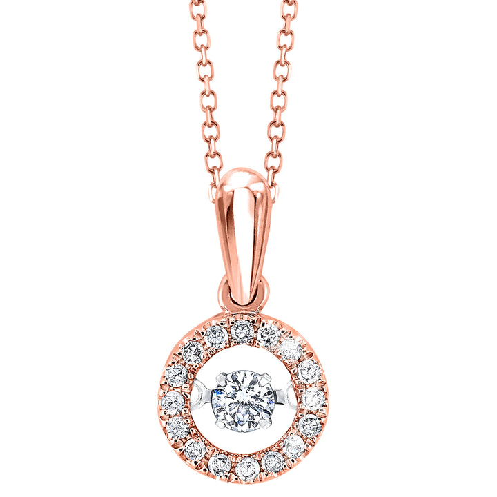 10Kt Rose Gold Diamond 1/5Ctw Pendant