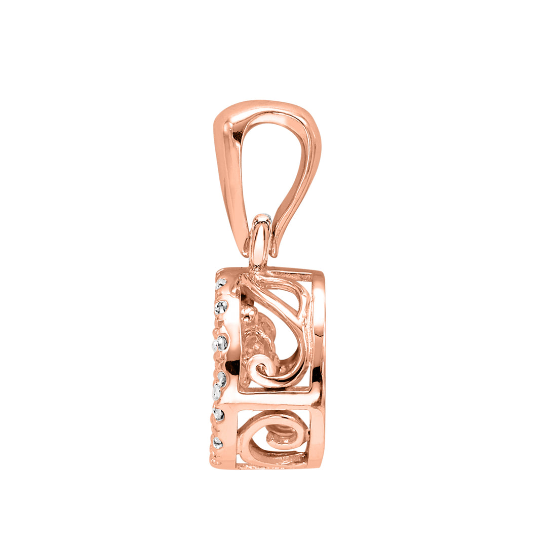 10Kt Rose Gold Diamond 1/5Ctw Pendant