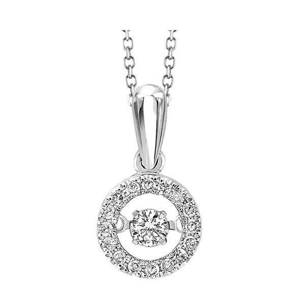 10Kt White Gold Diamond 1/5Ctw Pendant