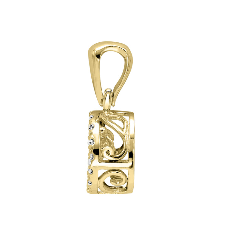 10Kt Yellow Gold Diamond 1/5Ctw Pendant