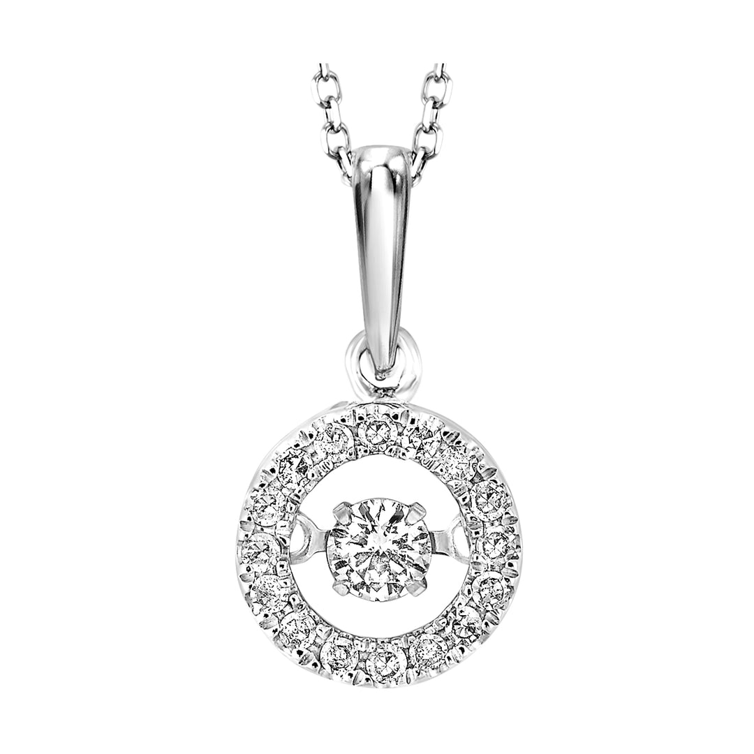 10Kt White Gold Diamond 1/5Ctw Pendant