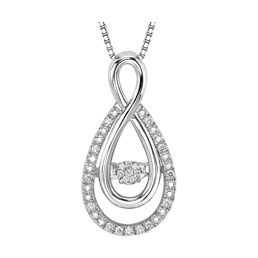Silver Diamond 1/10Ctw Pendant