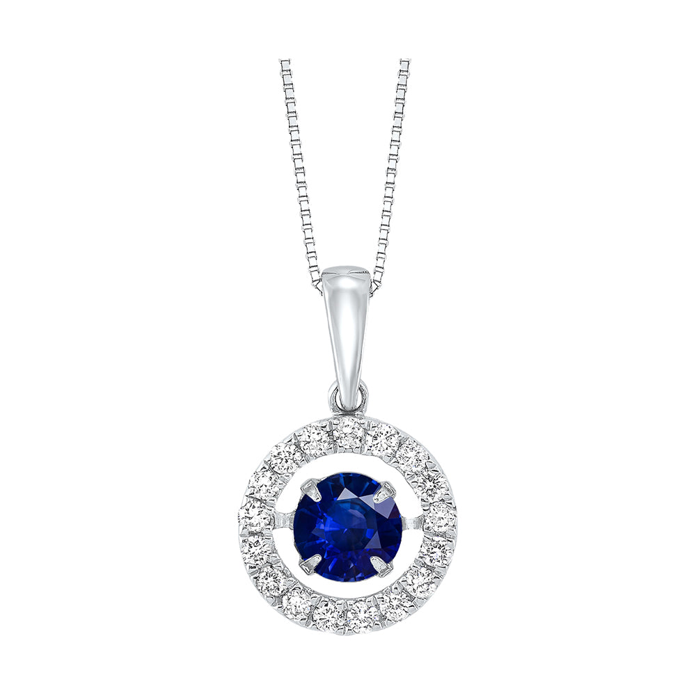 14Kt White Gold Diamond 1/4Ctw & Tanzanite 5/8Ctw Pendant